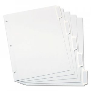 Oxford Custom Label Tab Dividers with Self-Adhesive Tab Labels, 5-Tab, 11 x 8.5, White, 5 Sets OXF11313