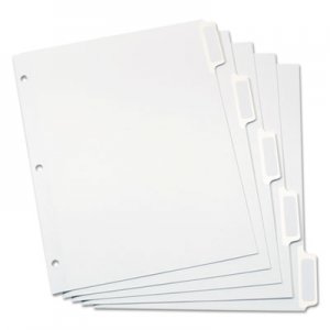 Oxford Custom Label Tab Dividers with Self-Adhesive Tab Labels, 5-Tab, 11 x 8.5, White, 25 Sets OXF11314