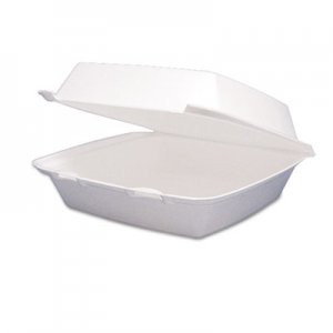 Dart Foam Hinged Lid Containers, 1-Compartment, 8.38 x 7.78 x 3.25, White, 200/Carton DCC85HT1R 85HT1R