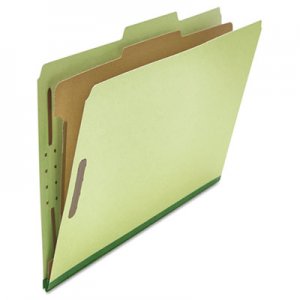 Universal Four-Section Pressboard Classification Folders, 1 Divider, Legal Size, Green, 10/Box UNV10261