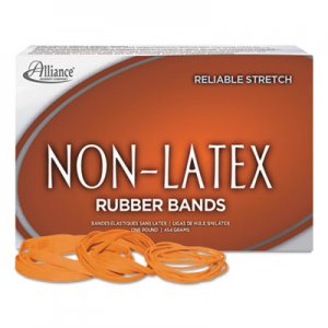 Alliance Non-Latex Rubber Bands, Size 54 (Assorted), 0.04" Gauge, Orange, 1 lb Box ALL37546 37546