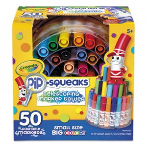 Crayola Pip-Squeaks Telescoping Marker Tower, Medium Bullet Tip, Assorted Colors, 50/Pack CYO588750 588750