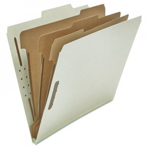 Universal Eight-Section Pressboard Classification Folders, 3 Dividers, Letter Size, Gray, 10/Box UNV10292