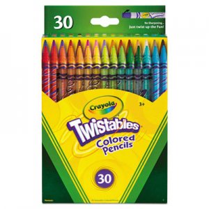 Crayola Twistables Colored Pencils, 2 mm, 2B (#1), Assorted Lead/Barrel Colors, 30/Pack CYO687409 687409
