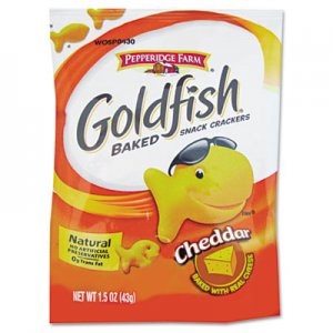 Pepperidge Farm Goldfish Crackers, Cheddar, Single-Serve Snack, 1.5oz Bag, 72/Carton PPF13539 CAM13539