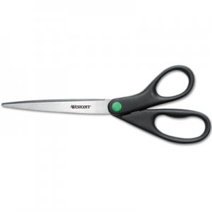 Westcott KleenEarth Scissors, 9" Long, 3.75" Cut Length, Black Straight Handle ACM13138 13138