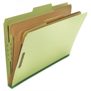 Universal Eight-Section Pressboard Classification Folders, 3 Dividers, Legal Size, Green, 10/Box UNV10296