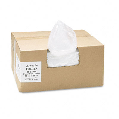 Classic Clear Clear Low-Density Can Liners, 30 gal, .6 mil, 30 x 36, Clear, 250/Carton BC-37 WBIBC37
