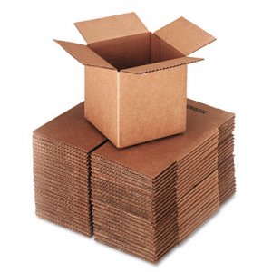 Genpak Cubed Fixed-Depth Shipping Boxes, Regular Slotted Container (RSC), 6" x 6" x 6", Brown Kraft, 25/Bundle UFS666