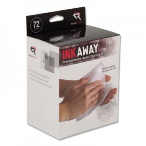 Read Right Ink Away Hand Cleaning Pads, Cloth, White, 72/Pack REARR1302 RR1302