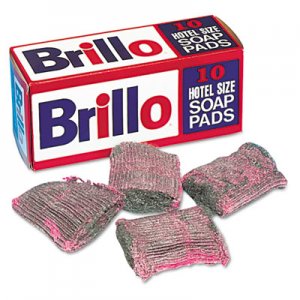 Brillo Hotel Size Steel Wool Soap Pad, 10/Box PUXW240000 SP1210BRILLO