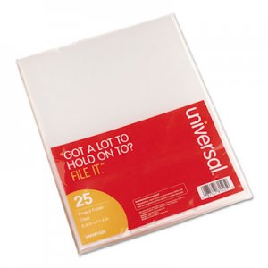 Universal Project Folders, Letter Size, Clear, 25/Pack UNV81525