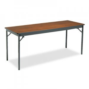 Barricks Special Size Folding Table, Rectangular, 72w x 24d x 30h, Walnut/Black BRKCL2472WA CL2472-WA