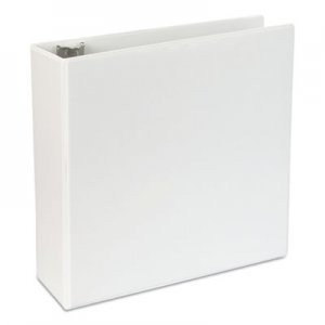 Universal Slant-Ring View Binder, 3 Rings, 4" Capacity, 11 x 8.5, White UNV20994