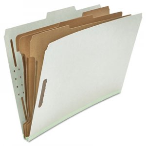 Universal Eight-Section Pressboard Classification Folders, 3 Dividers, Legal Size, Gray, 10/Box UNV10297