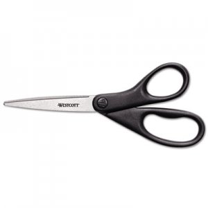 Westcott Design Line Straight Stainless Steel Scissors, 8" Long, 3.13" Cut Length, Black Straight Handle ACM13139 13139