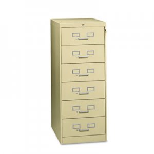 Tennsco Six-Drawer Multimedia Cabinet for 6 x 9 Cards, 21.25w x 28.5d x 52h, Putty TNNCF669PY CF