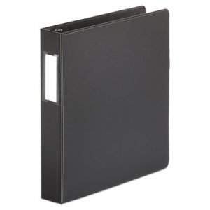 Universal Deluxe Non-View D-Ring Binder with Label Holder, 3 Rings, 1.5" Capacity, 11 x 8.5, Black