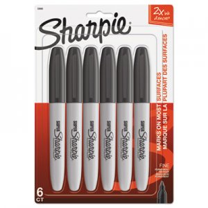 Sharpie Super Permanent Marker, Fine Bullet Tip, Black, 6/Pack SAN33666PP 33666PP