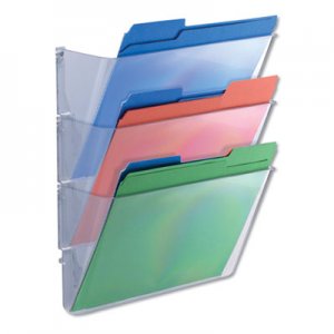 Universal 3 Pocket Wall File Starter Set, Letter, Clear UNV53682