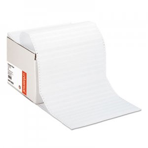 Universal Printout Paper, 1-Part, 20lb, 14.88 x 11, White/Green Bar, 2, 400/Carton UNV15852