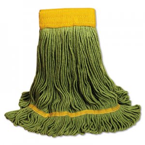 Boardwalk EcoMop Looped-End Mop Head, Recycled Fibers, Extra Large Size, Green BWK1200XL