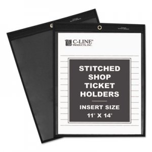 C-Line Shop Ticket Holders, Stitched, One Side Clear, 75 Sheets, 11 x 14, 25/BX CLI45114 45114