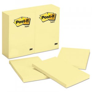 Post-it Notes Original Pads in Canary Yellow, 4 x 6, 100-Sheet, 12/Pack MMM659YW 659
