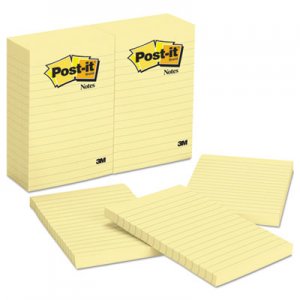 Post-it Notes Original Pads in Canary Yellow, Lined, 4 x 6, 100-Sheet, 12/Pack MMM660YW 660