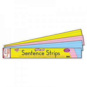TREND Wipe-Off Sentence Strips, 24 x 3, Blue/Pink, 30/Pack TEPT4002 T4002