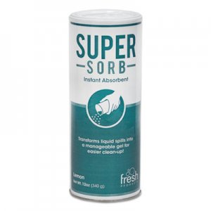 Fresh Products Super-Sorb Liquid Spill Absorbent, Powder, Lemon-Scent, 12 oz. Shaker Can FRS614SSEA 614SS
