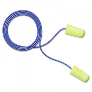 3M E A Rsoft Yellow Neon Soft Foam Earplugs, Corded, Regular Size, 200 Pairs MMM3111250 311-1250