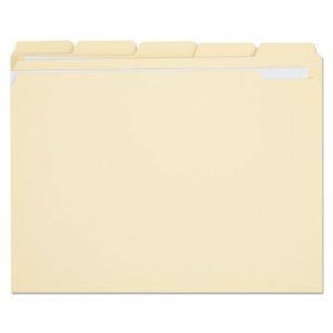 Universal Double-Ply Top Tab Manila File Folders, 1/5-Cut Tabs, Letter Size, 100/Box UNV16115