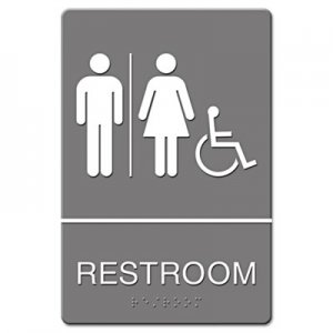 Headline Sign ADA Sign, Restroom/Wheelchair Accessible Tactile Symbol, Molded Plastic, 6 x 9 USS4811 4811