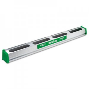 Unger Hold Up Aluminum Tool Rack, 36w x 3.5d x 3.5h, Aluminum/Green UNGHU900 HU900