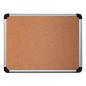 Universal Cork Board with Aluminum Frame, 36 x 24, Natural, Silver Frame UNV43713