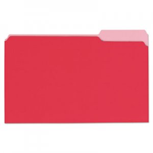 Universal Deluxe Colored Top Tab File Folders, 1/3-Cut Tabs, Legal Size, Red/Light Red, 100/Box UNV10523
