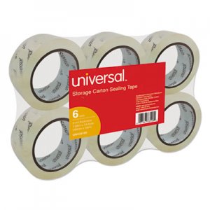 Universal Heavy-Duty Acrylic Box Sealing Tape, 3" Core, 1.88" x 54.6 yds, Clear, 6/Pack UNV33100