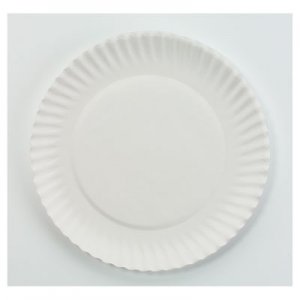 AJM White Paper Plates, 6" dia, 100/Pack, 10 Packs/Carton AJMPP6GREWH 40111