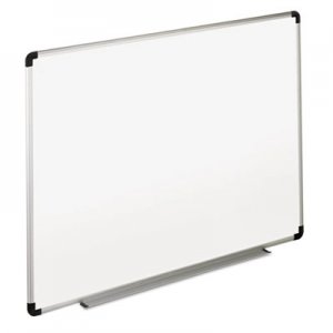 Universal Dry Erase Board, Melamine, 48 x 36, White, Black/Gray Aluminum/Plastic Frame UNV43724