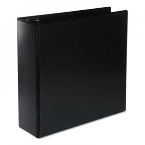 Universal Deluxe Round Ring View Binder, 3 Rings, 3" Capacity, 11 x 8.5, Black UNV20751