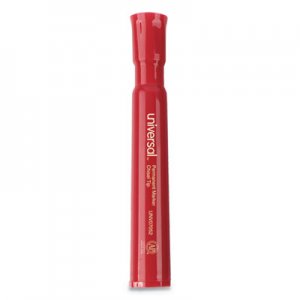 Universal Chisel Tip Permanent Marker, Broad, Red, Dozen UNV07052
