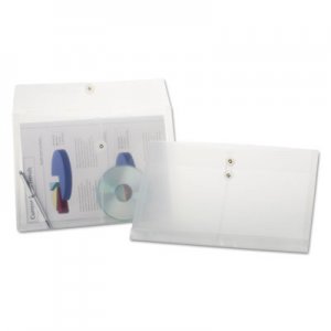 Pendaflex Poly String and Button Envelope, String and Button Closure, 8.5 x 14, Clear, 3/Pack PFX638143 63814-3