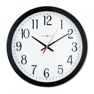 Howard Miller Gallery Wall Clock, 16" Overall Diameter, Black Case, 1 AA (sold separately) MIL625166 625-166