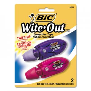 BIC Wite-Out Mini Twist Correction Tape, Non-Refillable, 1/5" x 314", 2/Pack BICWOMTP21 WOMTP21