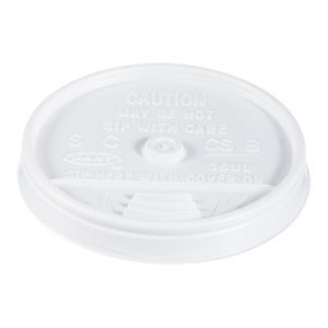 Dart Plastic Lids, for 16oz Hot/Cold Foam Cups, Sip-Thru Lid, White, 1000/Carton DCC16UL 16UL