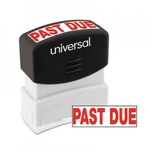 Universal Message Stamp, PAST DUE, Pre-Inked One-Color, Red UNV10063