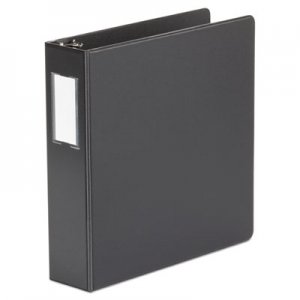 Universal Deluxe Non-View D-Ring Binder with Label Holder, 3 Rings, 2" Capacity, 11 x 8.5, Black UNV20781