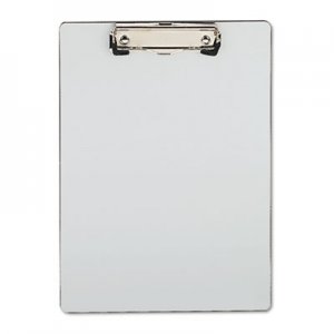 Universal Plastic Brushed Aluminum Clipboard, Portrait, 1/2" Capacity, 8 1/2 x 11 UNV40303