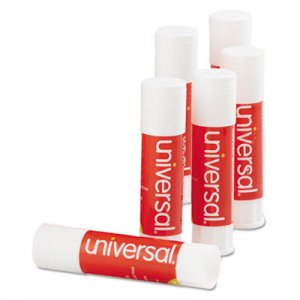 Universal Glue Stick, 0.28 oz, Applies and Dries Clear, 12/Pack UNV75748